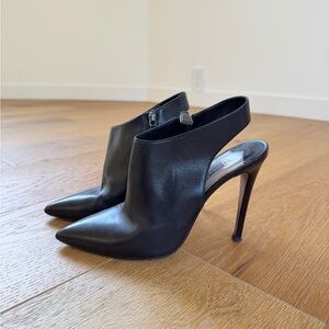 Prada Black Leather Heeled Boots